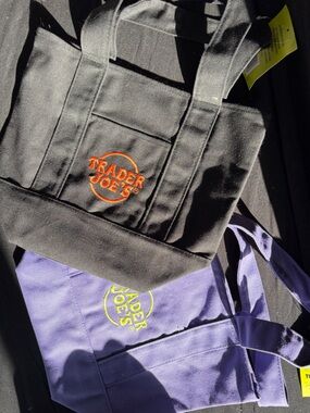 Trader Joe's Halloween Mini Tote Bags - Black & Purple NWT